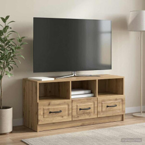 vidaXL TV-kast Artisanaal eiken 102 x 34,5 x 47 cm Bewerkt hout