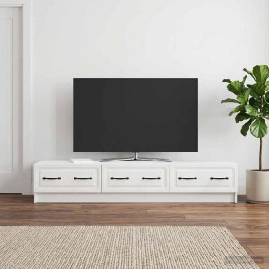 vidaXL TV-kast met lade Hoogglans Wit 147 x 34,5 x 27 cm Bewerkt hout