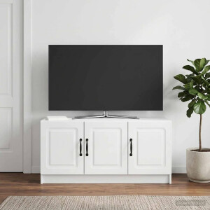 vidaXL TV-kast Hoogglans Wit 99 x 34,5 x 47 cm Bewerkt hout