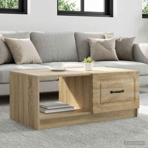 vidaXL Salontafel Sonoma Eiken 90 x 50 x 37 cm Bewerkt hout