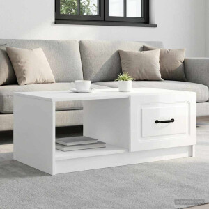 vidaXL Salontafel Hoogglans Wit 90 x 50 x 37 cm Bewerkt hout