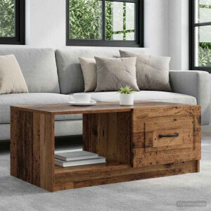 vidaXL Salontafel Oud hout 90 x 50 x 37 cm Bewerkt hout
