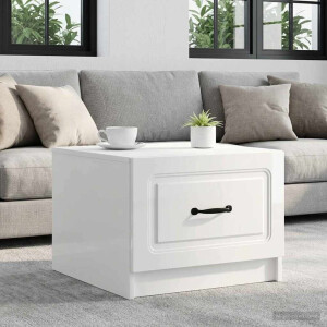 vidaXL Salontafel met lade Hoogglans Wit 49 x 50 x 37 cm Bewerkt hout