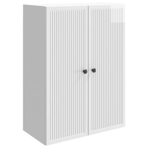 vidaXL Wandkast Hoogglans Wit 66 x 34,5 x 90 cm Bewerkt hout