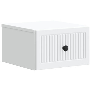 vidaXL Wandbeugel Bedkast met lade Wit 33 x 34,5 x 20 cm Bewerkt hout