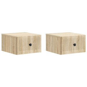 vidaXL Wandbeugel Bedkast 2 pcs Sonoma Eiken 33 x 34,5 x 20 cm