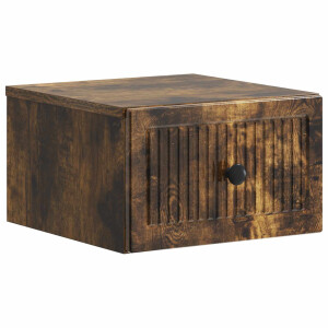 vidaXL Wandbeugel Bedkast Gerookt eiken 33 x 34,5 x 20 cm Bewerkt hout