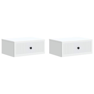 vidaXL Nachtkastje met lade 2 pcs Wit 49 x 34,5 x 20 cm Bewerkt hout