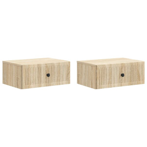 vidaXL Nachtkastje 2 pcs Sonoma Eiken 49 x 34,5 x 20 cm Bewerkt hout