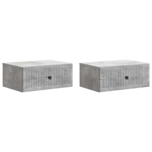 vidaXL Nachtkastje 2 pcs Betongrijs 49 x 34,5 x 20 cm Bewerkt hout