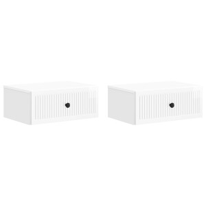vidaXL Nachtkastje 2 pcs Hoogglans Wit 49 x 34,5 x 20 cm Bewerkt hout