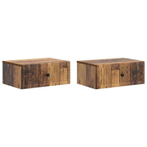 vidaXL Nachtkastje 2 pcs Oud hout 49 x 34,5 x 20 cm Bewerkt hout