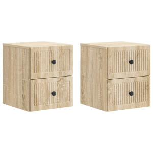 vidaXL Wandbeugel Bedkast 2 pcs Sonoma Eiken 33 x 34,5 x 40 cm