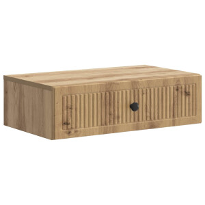 vidaXL Wandmontage Zijtafel Artisanaal eiken 59 x 34,5 x 17 cm