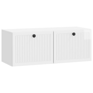 vidaXL Wandbeugel TV-kast Hoogglans Wit 78,5 x 31 x 30 cm Bewerkt hout