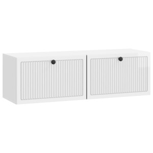 vidaXL Wandbeugel TV-kast Hoogglans Wit 98 x 31 x 30 cm Bewerkt hout