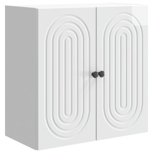 vidaXL Wandkast Hoogglans Wit 59 x 31 x 60 cm Bewerkt hout