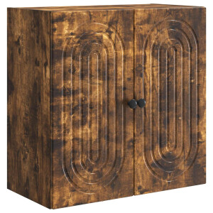 vidaXL Wandkast Gerookt eiken 59 x 31 x 60 cm Bewerkt hout
