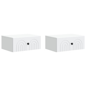 vidaXL Wandbeugel Bedkast 2 pcs Wit 49 x 34,5 x 20 cm Bewerkt hout