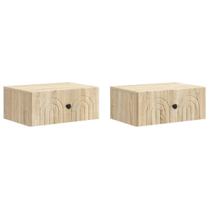 vidaXL Wandbeugel Bedkast 2 pcs Sonoma Eiken 49 x 34,5 x 20 cm
