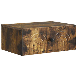 vidaXL Wandbeugel Bedkast Gerookt eiken 49 x 34,5 x 20 cm Bewerkt hout