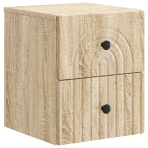 vidaXL Wandbeugel Bedkast Sonoma Eiken 33 x 34,5 x 40 cm Bewerkt hout