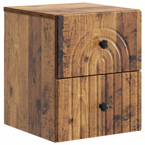 vidaXL Wandbeugel Bedkast Oud hout 33 x 34,5 x 40 cm Bewerkt hout