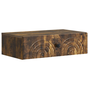 vidaXL Wandmontage Zijtafel Gerookt eiken 59 x 34,5 x 17 cm