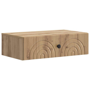 vidaXL Wandmontage Zijtafel Artisanaal eiken 59 x 34,5 x 17 cm