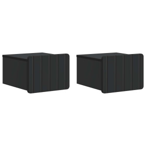 vidaXL Wandbeugel Bedkast 2 pcs Zwart 33 x 34,5 x 24 cm Bewerkt hout