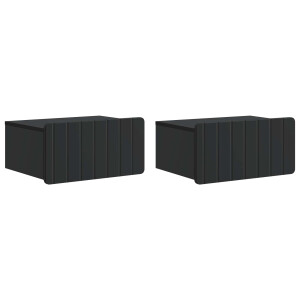 vidaXL Wandbeugel Bedkast 2 pcs Zwart 49 x 34,5 x 24 cm Bewerkt hout