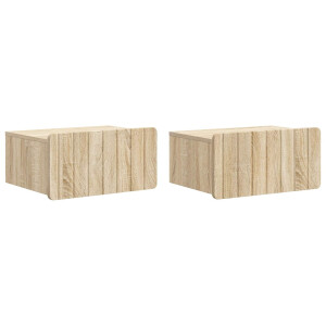 vidaXL Wandbeugel Bedkast 2 pcs Sonoma Eiken 49 x 34,5 x 24 cm