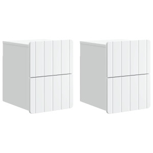 vidaXL Wandbeugel Bedkast 2 pcs Wit 33 x 34,5 x 43 cm Bewerkt hout