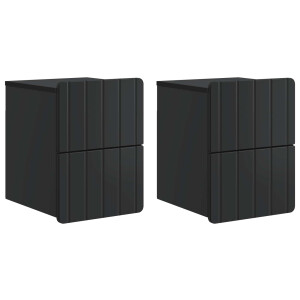 vidaXL Wandbeugel Bedkast 2 pcs Zwart 33 x 34,5 x 43 cm Bewerkt hout