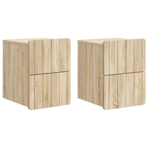 vidaXL Wandbeugel Bedkast 2 pcs Sonoma Eiken 33 x 34,5 x 43 cm