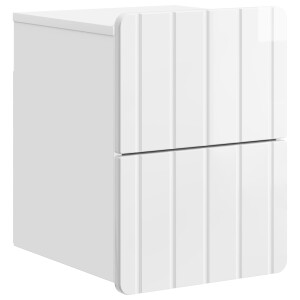 vidaXL Wandbeugel Bedkast Hoogglans Wit 33 x 34,5 x 43 cm Bewerkt hout