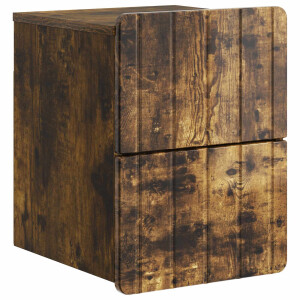 vidaXL Wandbeugel Bedkast Gerookt eiken 33 x 34,5 x 43 cm Bewerkt hout
