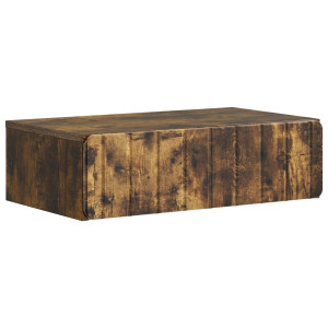 vidaXL Wandmontage Zijtafel Gerookt eiken 59 x 34,5 x 17 cm