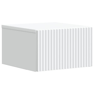 vidaXL Wandbeugel Bedkast met lade Wit 33 x 34,5 x 20 cm Bewerkt hout