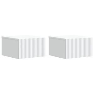 vidaXL Wandbeugel Bedkast 2 pcs Wit 33 x 34,5 x 20 cm Bewerkt hout