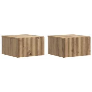 vidaXL Wandbeugel Bedkast 2 pcs Artisanaal eiken 33 x 34,5 x 20 cm