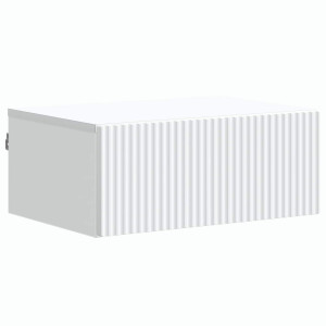 vidaXL Wandbeugel Bedkast met lade Wit 49 x 34,5 x 20 cm Bewerkt hout