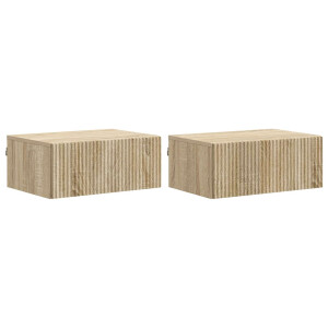 vidaXL Wandbeugel Bedkast 2 pcs Sonoma Eiken 49 x 34,5 x 20 cm