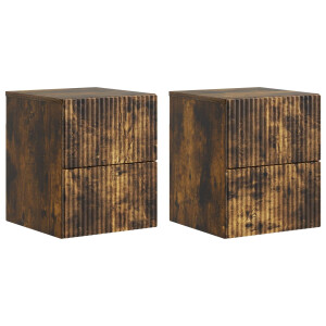 vidaXL Wandbeugel Bedkast 2 pcs Gerookt eiken 33 x 34,5 x 40 cm