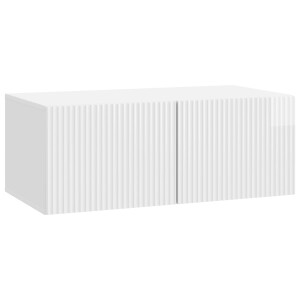 vidaXL Wandbeugel TV-kast Hoogglans Wit 78,5 x 41 x 30 cm Bewerkt hout