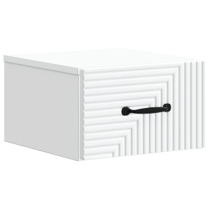 vidaXL Wandbeugel Bedkast met lade Wit 34,5 x 33 x 20 cm Bewerkt hout