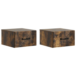 vidaXL Wandbeugel Bedkast 2 pcs Gerookt eiken 34,5 x 33 x 20 cm