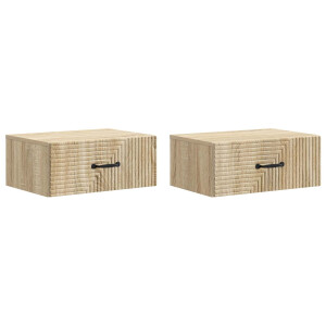vidaXL Wandbeugel Bedkast 2 pcs Sonoma Eiken 49 x 34,5 x 20 cm