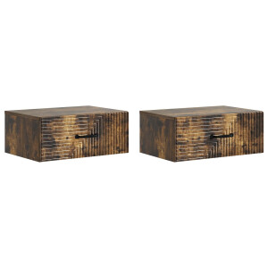 vidaXL Wandbeugel Bedkast 2 pcs Gerookt eiken 49 x 34,5 x 20 cm