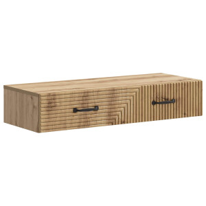 vidaXL Wandmontage Zijtafel Artisanaal eiken 87,5 x 34,5 x 17 cm